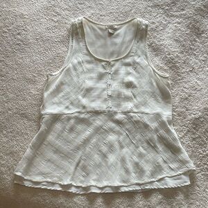 Lucky Brand Empire Waist Tank - Cream - Size L